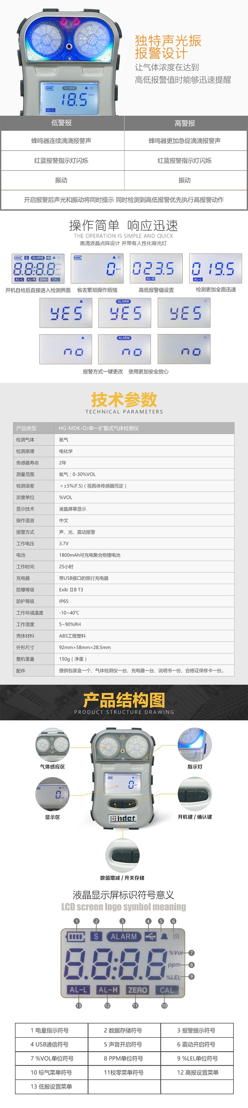 海固HG-MDK-O2氧氣迷你擴散式氣體檢測儀圖片