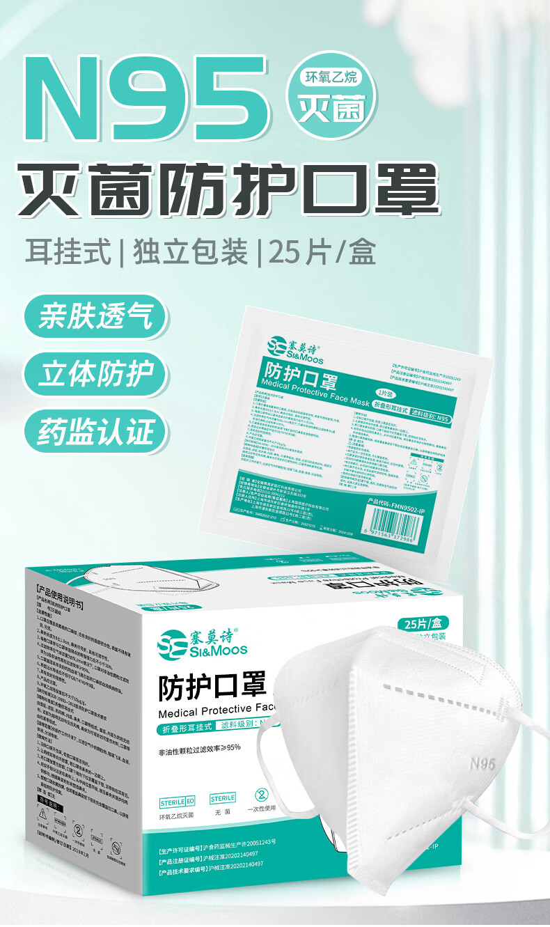 塞莫詩(shī)FMN9501折疊耳帶式醫(yī)用防護(hù)口罩圖片5