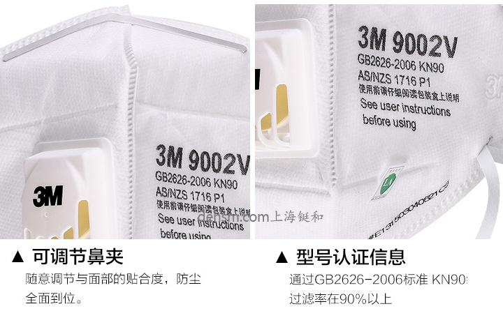3M9002V口罩可調(diào)節(jié)鼻夾，符合國(guó)標(biāo)認(rèn)證