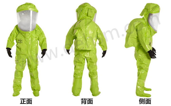杜邦TK554 A級(jí)防護(hù)服正面、背面及側(cè)面圖