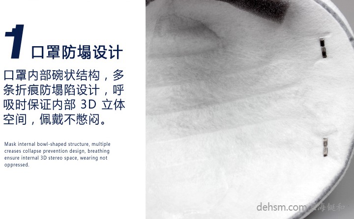 3M8246R95口罩杯狀結構，保證口罩呼吸空間，佩戴不憋悶