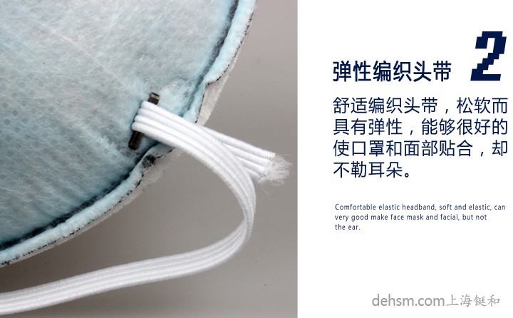 3M8246R95口罩彈性編織頭帶，頭帶松軟佩戴更舒適